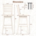 thumbnail image 3 of Costway 4 PCS 24.5" Counter Height Bar Chairs Swivel Bar Stools with Hollow Backrest White, 3 of 8