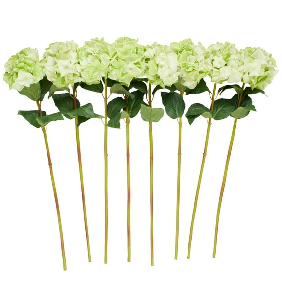 32" Plastic Floral Tall Hydrangea Artificial Flower Stem, by DecMode (8 Count)