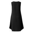 thumbnail image 5 of Women's Solid Color Round Neck Sleeveless Button Mini Dress for Summer Casual, 5 of 8