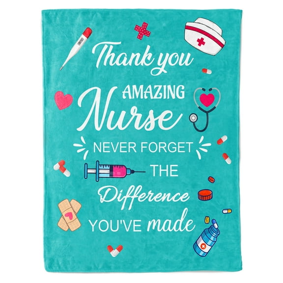 HiiKaa Nurse Gifts for Women Men-Soft Nurse Blanket with Nurse Daily Affirmations,LPN RN Gifts for Nurses Practitioner,Nurses Week/Day Gifts,Nursing School Graduate Birthday Appreciation Gifts 60"X50