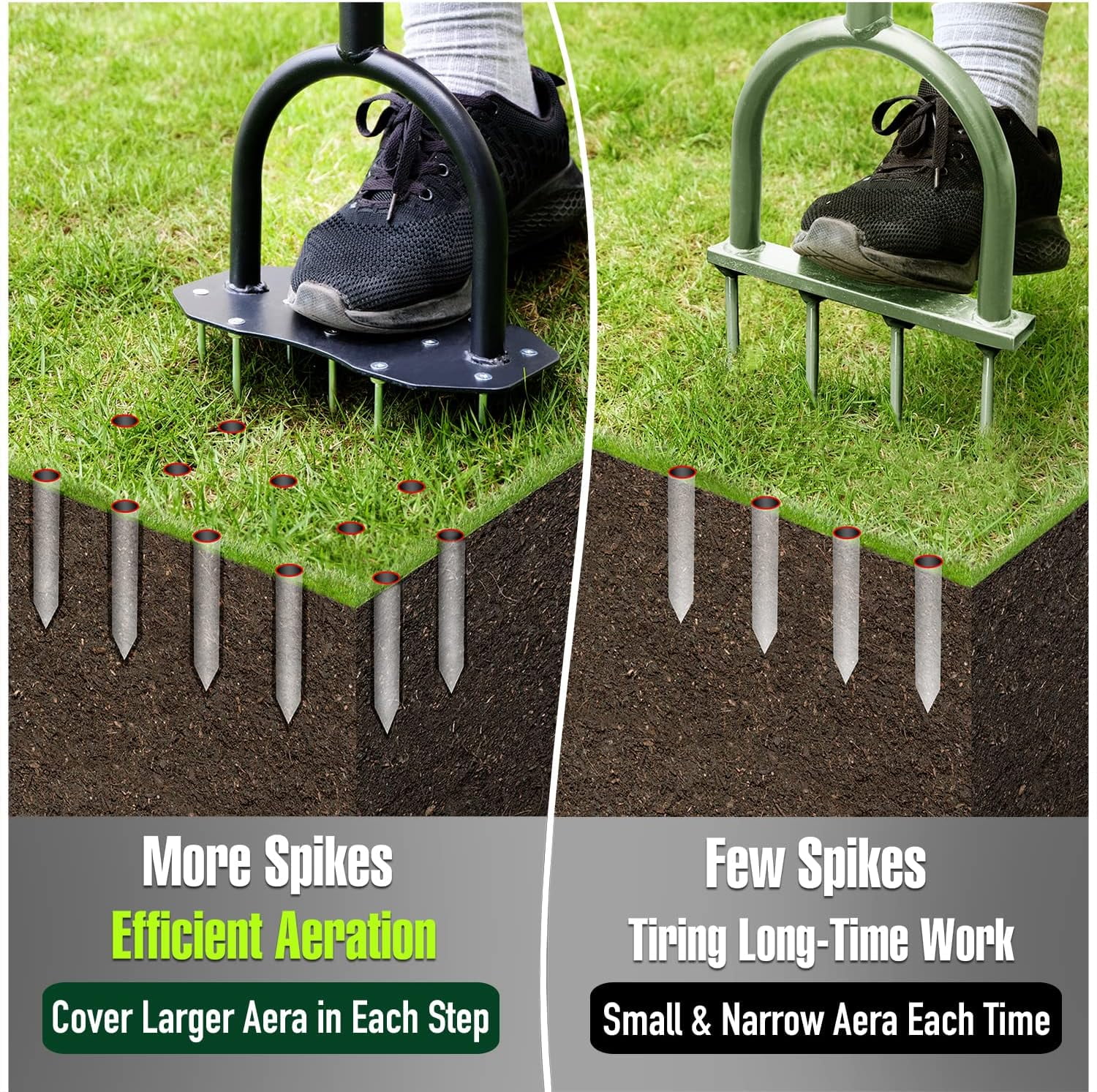 Spike Lawn Air Aerator - Grass Aerator Lawn Tool with Spare Spikes