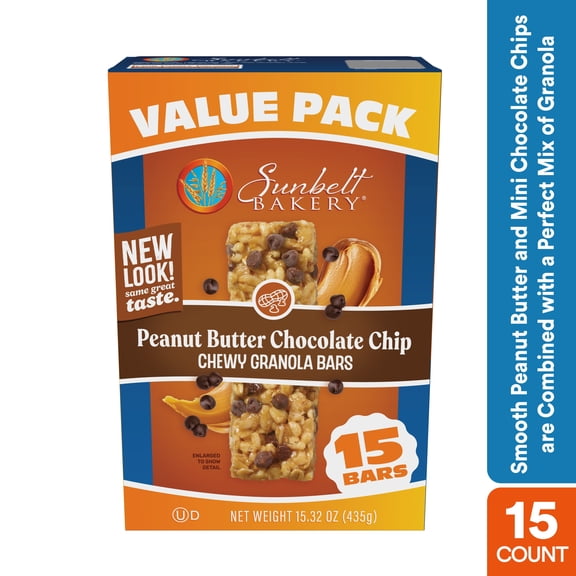 Sunbelt Bakery Value Pack Peanut Butter Chocolate Chip Chewy Granola Bars