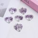thumbnail image 1 of Zhuge Colgante de collar, hecho a mano, colgante de árbol de la vida en forma de corazón de piedra natural de cristal envuelto con joyería de cristal de grava de seda (púrpura), 1 of 5