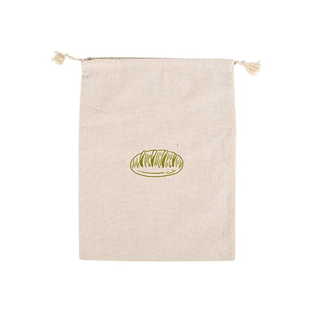 WREESH 1PC Linen Bread Bag Reusable Bread Drawstring Bag Cotton Bread Bag