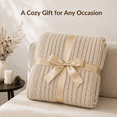 thumbnail image 4 of Unikome Knit Throw Blanket 50" x 60", Soft Lightweight Blanket for Couch, Sofa and Bed, Breathable All Season Decorative Throw, Khaki, 4 of 7