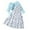 1-Blue519, variant on Tween Girl Floral Printed Spaghetti Dress Outfit Set Long Sleeve Bow Crop Top Dress Cloth Set Soft Comfy Elegant Casual Two Piece Sets