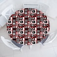 thumbnail image 3 of Ambesonne Abstract Fitted Round Tablecloth, Minimalist Retro, 45"- 56" Diameter, Vermilion and Charcoal Grey, 3 of 5