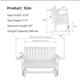 thumbnail image 2 of Innovaze Poly Lumber Patio Glider, Durable HIPS Material, Weather-Resistant Swing Bench for Outdoor Porch Garden (White, 2-Seater), 2 of 12