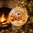 thumbnail image 4 of 3D Lighted Christmas Ornament, Mini Christmas Scene Ball with Warm LED Light, Hanging Christmas Tree Decoration, Santa Snowman Reindeer Holiday Keepsake Decor Gift, 4 of 8
