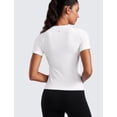 thumbnail image 2 of Remera CRZ YOGA sin costuras, transpirable, cuello redondo, blanca, talla XL, 2 of 6