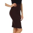 thumbnail image 4 of Knee Length High Waist Stretch Pencil Skirt - Brown - Medium, 4 of 5
