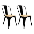 thumbnail image 1 of Set De 2 Sillas Tolix Con Asiento De Madera Para Comedor Interior Exterior negro, 1 of 8