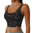 thumbnail image 2 of Goofa Space Galaxy Printed Sports Bras for Women, High Impact Running Bra Workout Crop Tank Tops Longline Sports Bra Push up-XX-Large, 2 of 9