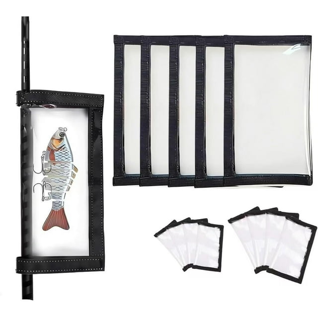 Durable Clear Pvc Fishing Lure Wraps for Safety & Store, Fishing Lure Covers, Wrap Protector, Hook Cover Keeps for Rods, Shields, Wraps with Velcro, Accessories, Safe Easily Bait Storage (5PCS-M)