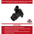 thumbnail image 2 of Engine Coolant Thermostat with Sensor- Compatible with Buick & Chevy 1.4L - 2011-2021 - Encore, Cruze, Cruze Limited, Sonic, Trax - Replaces 131-180, 55565336, 55579010, 55593034, 902-808, 730-221, 2 of 9