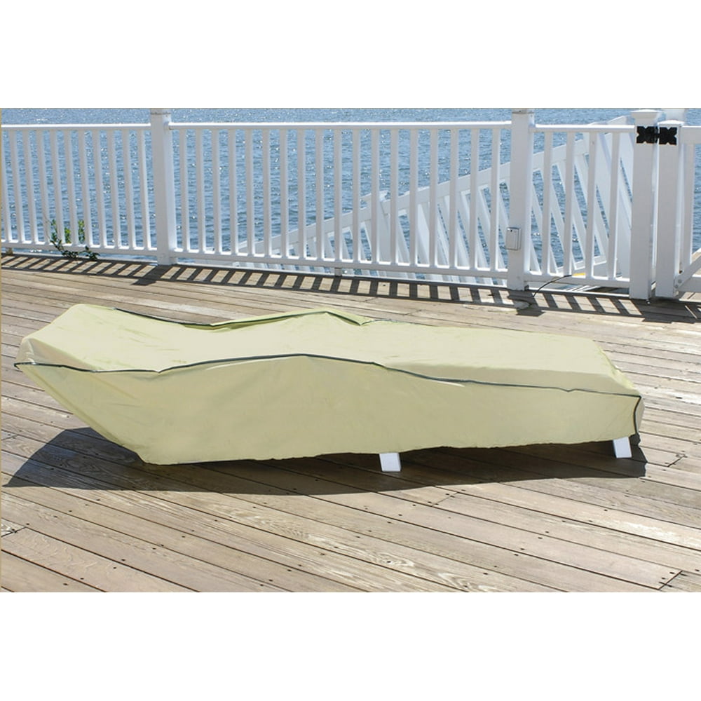 Durable Outdoor Patio Vinyl Chaise Lounge Chair Cover - Khaki - Walmart