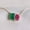 White, variant on Natural Emerald & Ruby Pendant, 14K Solid Yellow Gold Emerald Pendant Necklace, May July Birthstone, Christmas Present, Emerald Ruby Jewelry