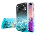 thumbnail image 5 of Compatible for Samsung Galaxy S10e Case, with [Screen Protector] SOGA Diamond Liquid Quicksand Cover Cute Girl Women Phone Case - Clear / Teal, 5 of 5