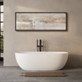 thumbnail image 5 of Large Framed Canvas Print Neutral Beige and White Textured with a Weathered LookWall Art Decorative Ready to Hang Painting for Living room Bedroom 60x20 inches Black Frame, 5 of 9