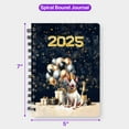 thumbnail image 5 of Happy New Year Bull Terrier Welcome 2025 Balloon Firework Party Spiral Bound Journal Bully Dog Lovers Gifts Idea 5x7in Spiral Notebook - 01014, 5 of 5