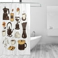 thumbnail image 2 of AI Shower Curtain Drip Coffee Maker Pattern Waterproof Fabric Bathroom Shower Curtain Set with Hook 72x72 Inch, 2 of 5