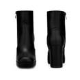 thumbnail image 2 of BLISSFUL STEP Women's Ankle Boots Faux Leather Platform Block Heel Squared Toe Zipper Closure Boots Black 6, 2 of 7
