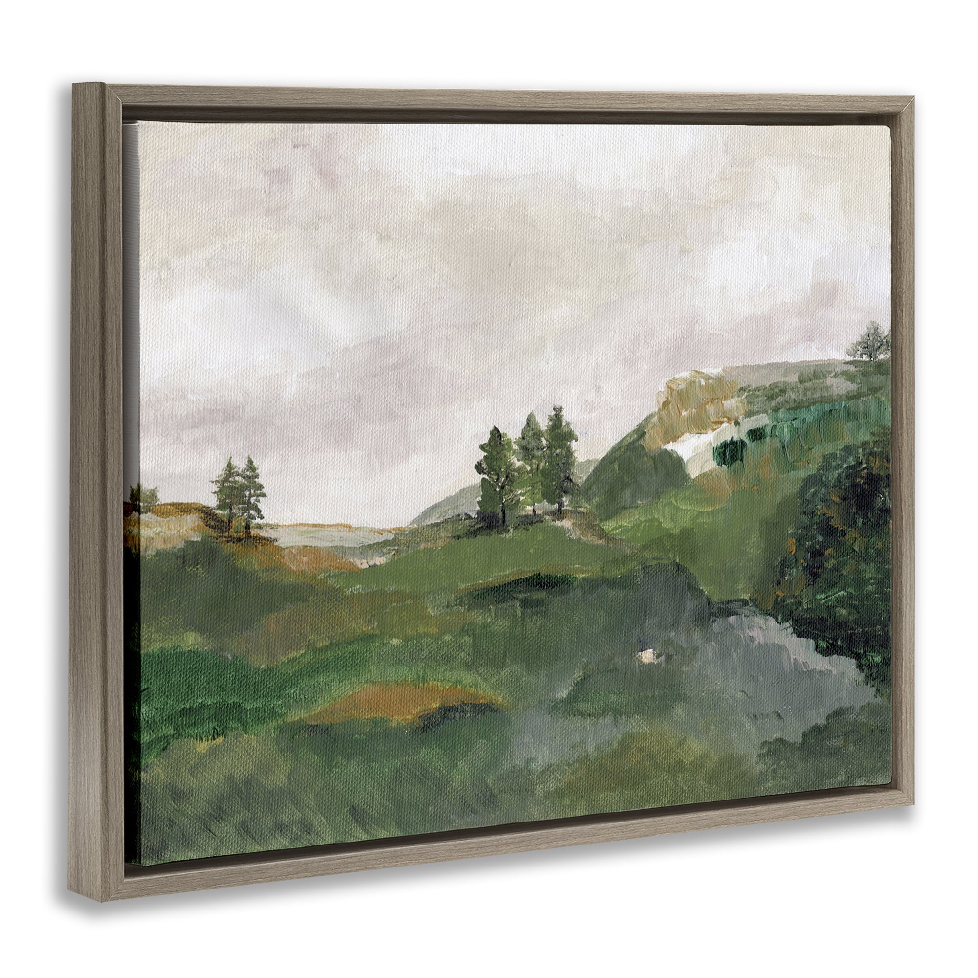 Stupell Industries View From Grandma's Window Landscape & Nature Painting Brown Floater Framed Canvas Art Print Wall Art, 31 x 25
