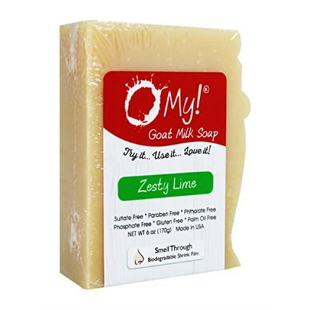 O My! Goat Milk Soap 6oz Bar - Zesty Lime | Made with Farm-Fresh Goat Milk | Moisturizes dry skin | Gently Exfoliates | Paraben Free | Leaping Bunny Certified | Made in