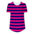 thumbnail image 5 of Puntoco Tops Blouses for women Clearance 2025,Womens Casual striped Tops Crewneck Short Sleeve T Shirts Outfits 2026 Spring Summer Shirts Hot Pink XL(XL), 5 of 7