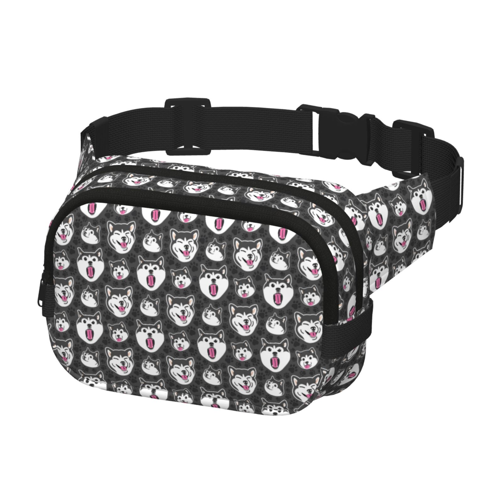Hirioo Husky for Double Layer Waist Bag Adjustable Fanny Pack For Travel Running Hiking