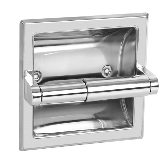 LAMIRO Recessed Toilet Paper Holder Mirror Finish Stainless Steel Built-in Tissue Paper Rack Stable Anti Corrosion Wall in Roll Paper Dispenser Applicable for Cement Wall and Wooden Wall 1 Pack