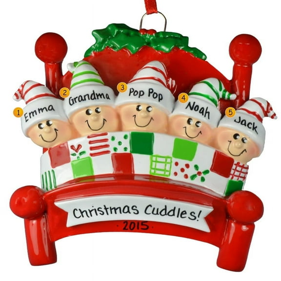 Bed Heads Family 5 Personalized Christmas Ornament DO-IT-YOURSELF