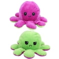 thumbnail image 3 of Pulpo de peluche reversible de doble cara, juguete para bebé (morado y verde, 20 x 10 cm), 3 of 14