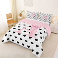 thumbnail image 2 of Manfei Pink ABC Print A Full Size Comforter Sets,Cute Coquette Bowknot Bedding Comforter Set,Pink Reversible,3-Piece,1 Comforter and 2 Pillowcases, 2 of 7