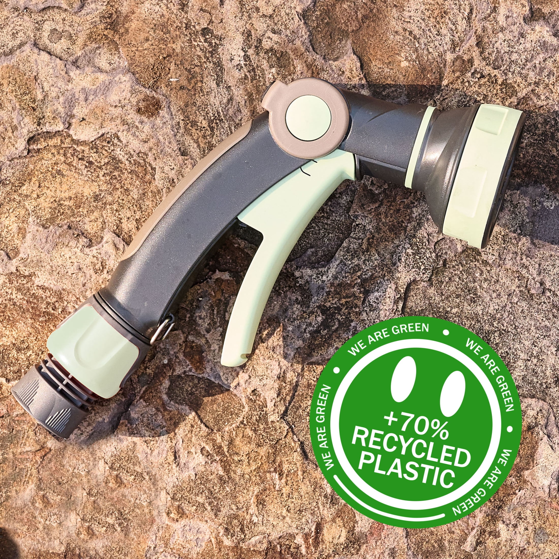 Kings County Tools Garden Hose Nozzle Sprayer with 8 Spray Patterns and Quick Connector (Mint/Black)
