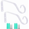 thumbnail image 1 of 2 pcs White 7 inch Iron Plant Wall Hook Plant Hanger Bracket Pot Hanging Hook Indoor Outdoor Hanger for Bird Feeder, Planter, Lantern, Wind Chime, 1 of 2