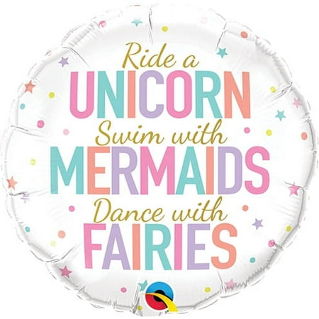 Unicorn Mermaids Fairies 18" Balloon