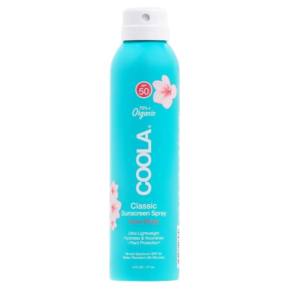 COOLA Organic Sunscreen SPF 50 Sunblock Spray, Dermatologist Tested Skin Care For Daily Protection, Vegan And Gluten Free, Guava Mango, 6 Fl Oz