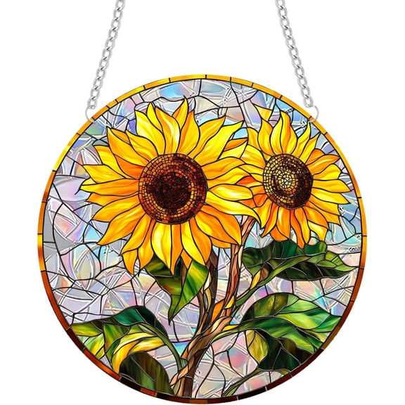 AatoeaX Sunny Sunflower Acrylic Hanging - Bright, Botanical for Sun - filled Spaces, Kitchen Decor [Sunflower, Acrylic Hanging, Bright, Botanical, Sun - filled, Kitchen Decor]