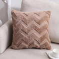 thumbnail image 2 of Throw Pillow with Insert, Double-Sided PV Velvet Soft Decorative Pillow for Sofa Couch Living Room Bedroom and Headboard Support, Brown, 2 of 4