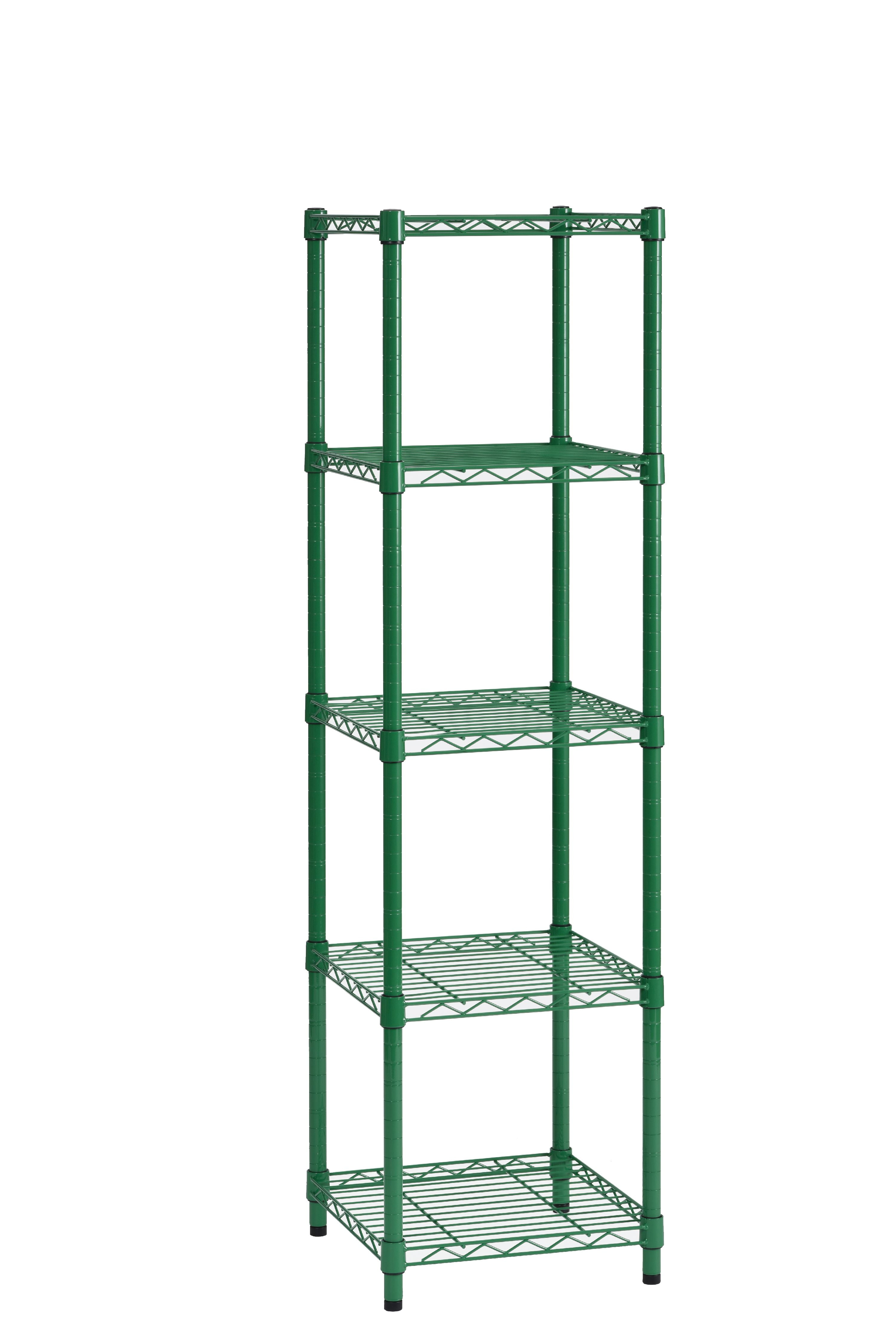 Muscle Rack 5Shelf Wire Shelving, Green, 16" D x 16" W x 57" H