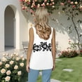 thumbnail image 4 of JGNGSHN Tank Top for Women Casual Ruffled Square Neck Top Sleeveless Shirt Loose Fit Floral Print Blouse, 4 of 4