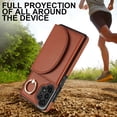 thumbnail image 6 of for Samsung Galaxy A73 5G Wallet Case with Card Holder Women Men, Flip PU Leather Kickstand Shockproof Protective Phone Cover Magnetic Clasp 360 Rotation Ring Stand for Samsung A73 5G, Brown, 6 of 7