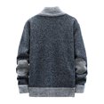 thumbnail image 3 of 50% off Clear! safuny Men's Long Sleeve Casual Outwear Jackets Zip Up Knitted Cardigan Thick Sweater Stand Collar Fleece Lined Warm Stand Neck striped Dressy Lounge Blazer Pullover Blue XL, 3 of 3