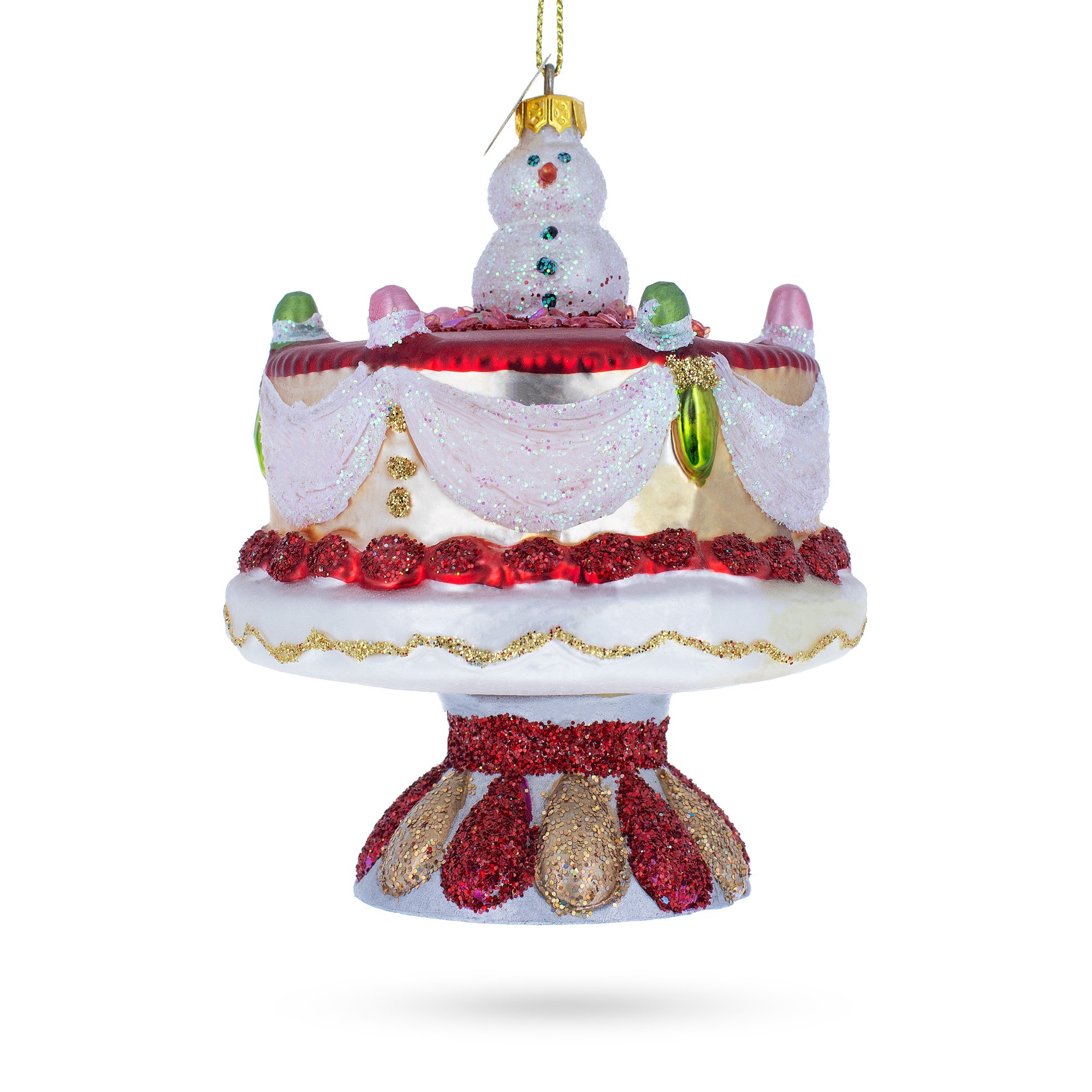 BestPysanky Snowman Cake Decoration Glass Christmas Ornament Walmart