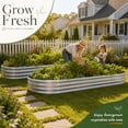 thumbnail image 3 of KINIMOX 2PCs Raised Garden Beds, 8x4x1ft Galvanized Metal Oval Planter Box for Vegetables, Flowers, Herbs, 3 of 8
