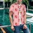 thumbnail image 6 of Lsque Strawberries Pattern Mens Polo Golf Shirts Funny Graphics Shorts Sleeve Button Shirts Baseball T-shirt-Medium, 6 of 7