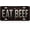 Eat Beef, variant on Front License Plate with Blessed Christian Blue Watercolor Snowflake Winter Inspired Printed Design, Novelty Vanity Tag, Aluminum, 12 x 6 Inch