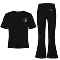 thumbnail image 7 of BXJX Girls Outfit Sets Size 8 T, 2PC Short Sleeve Holiday Crew Neck T-Shirts and Flare Pants Sets Black, 7 of 7