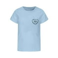 thumbnail image 4 of MIXUE Girls Tops & T-Shirts Kids Summer Doughnut Heart Print Round Neck Short Sleeve Loose Casual Tshirts Outwear,Blue,6-7 Years, 4 of 4
